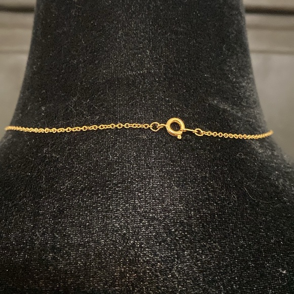 Gold Tone Puffed heart Crystal pendant with Gold tone chain - Picture 2 of 8